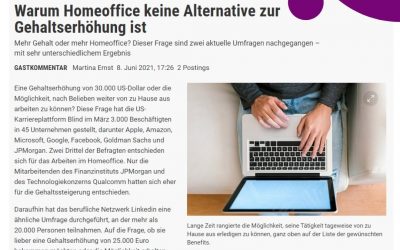 Warum Homeoffice keine Alternative zur Gehaltserhöhung ist – Der Standard 08.06.2021