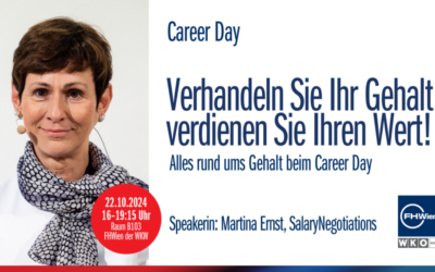 Verhandeln Sie Ihr Gehalt, verdienen Sie Ihren Wert! Alles rund ums Gehalt beim Career Day – 22. Oktober 2024